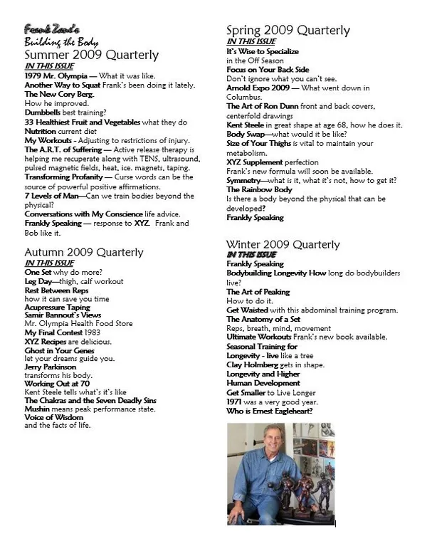 2009 newsletter contents image